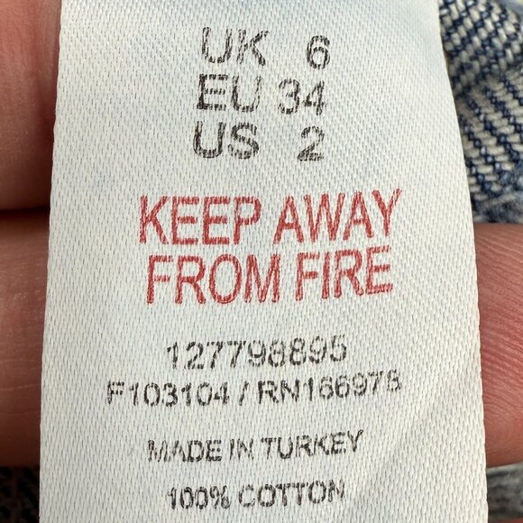 NWT Women's TOPSHOP Moto Distressed Denim Jean Mini Skirt | Size 2 - Picture 5 of 7